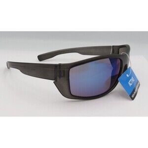Solar Accents Men's Sunglasses Gray Frame Blue Mirror Sport Wrap UV Protection
